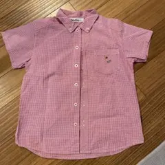 familiar 半袖シャツ 120 赤・白チェック