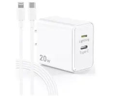 iPhone充電器Type C＋Lightning 20w充電ケーブル2m付き