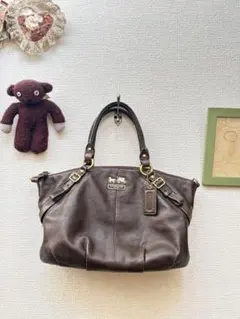 COACH レザー ショルダーバッグ ブラウン