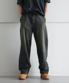 order Loose denim pants vintage "BLACK"のサムネイル