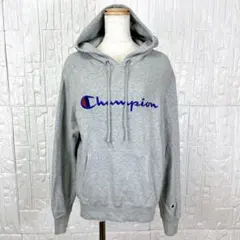 【人気ロゴ】チャンピオン グレー 定番パーカー M スウェット　【1451】