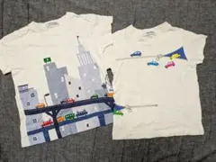 110　男の子　familia 都市、車プリント Tシャツ 2枚セット