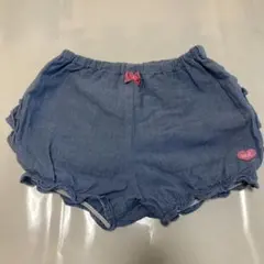 ミキハウス フリルブルマ M 90 女の子 デニム風 ショートパンツ