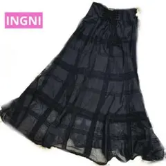 BackレースUPシアーチェックマーメイドスカート