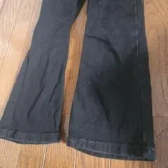 美品GU ブラック ロングパンツ フレアパンツ110サイズ