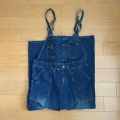 デニムブルー ワイドレッグ サロペット