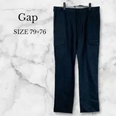 ギャップ　デニムカーゴパンツ　ストレート　メンズ　カジュアル　無地　ネイビー　M