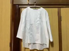 STAMP AND DIARY ホワイト五分袖シャツ