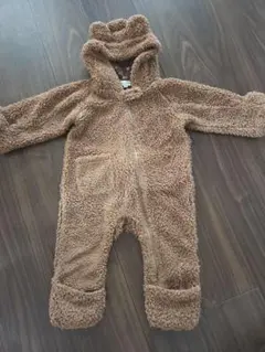 【any FAM】80cm クマ耳 カバーオール 防寒 ジャンプスーツ