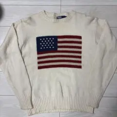 ポロバイラルフローレン　Ralph Lauren アメリカ国旗ニット　白