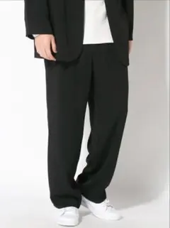 （HARE）トロミセミワイドストレートパンツ ブラック サイズS