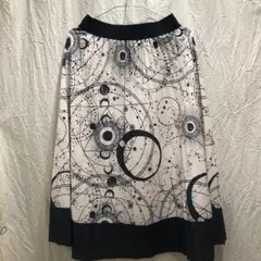 宇宙柄プリーツスカート　月　満ち欠け　星　星座　占星術　新品