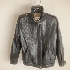 JHA JHA リアルレザー　ライダースジャケット　9号　ブラック　美品