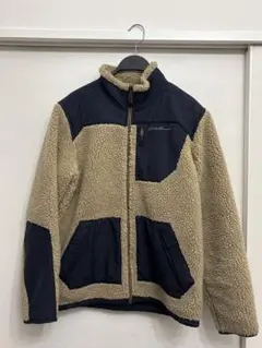 Eddie Bauer フリースジャケット ベージュ/ネイビー