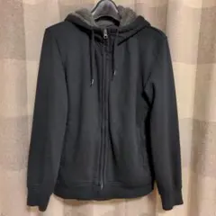 ★ユニクロ　ボアスウェットフルジップパーカー　黒　M★