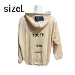 888オーバーサイズ ベージュ パーカー ビッグシルエット Lサイズ スウェット