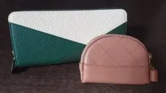 長財布 牛革 レディース カードケース BOX型 緑 f49