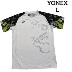 YONEX ドラゴンプリント　バドミントンウェア　半袖ゲームシャツ　L＊QH