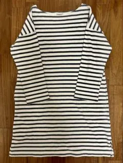 ORCIVAL ボートネック7分袖チュニック サイズ1 グレー×ホワイト