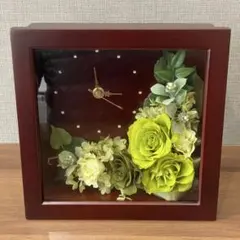 【新品未使用】置き時計　プリザーブドフラワーアレンジメント　稼働