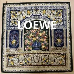 LOEWE ロエベ　シルク　スカーフ　イタリア製　総柄　セビリアの陶器　イタリアのサムネイル