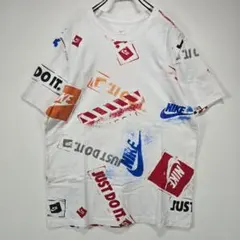 NIKE　クレイジーパターン　Tシャツ　L　スウッシュ　総柄　状態良好　古着