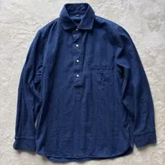 近年タグ 【インディゴ】45R プルオーバーシャツ R刺繍 銀ボタン 日本製 2