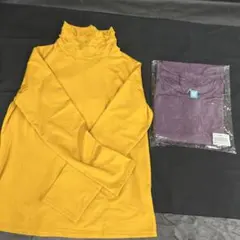 フリルネック長袖Tシャツ2色セット M