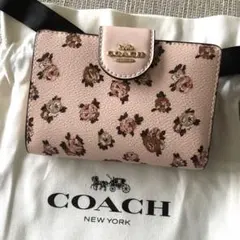 美品✨ COACH コーチ 財布 三つ折り財布 バタフライ 蝶 ピンク レザー