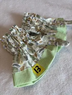 ❤️アームカバー‪‪❤︎‬リーフ柄＆裏地チェック柄グリーン‪‪❤︎‬Ｎｏ13❤️