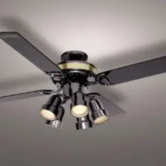 NECシーリングファン リモコン付き 黒 4枚羽根　おしゃれ　動作確認済 NECシーリングファン リモコン付き 黒 4枚羽根 おしゃれ 動作