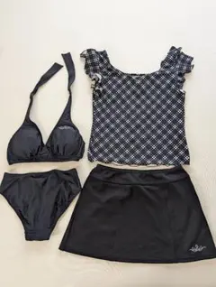 ドット柄ビキニセット（フリル付き）4点セットレディース