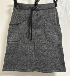 裏起毛　暖かい　スカート　タイト　ポケット付き　グレー　M〜L 冬用