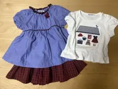 familiarファミリア　キュロット、Tシャツ、半袖ブラウス　サイズ90