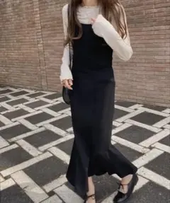 バックリボンマーメイドキャミソールワンピース