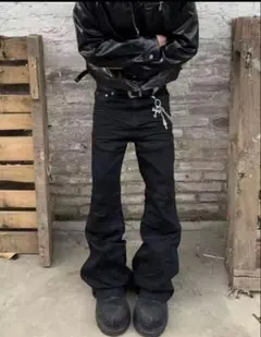 00s Archive Flare Black Denim Pants XL - メルカリ