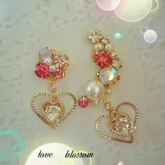 【高級ジルコニア】ハートのイヤーカフ（イヤリング）