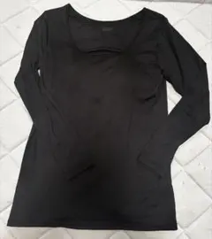 ユニクロ　製造停止品　ヒートテックブラUネックT（8分袖）黒　Lサイズ