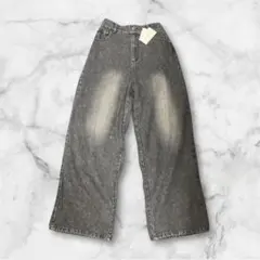 【新品】ラインストーンデニム ブラック Mサイズ