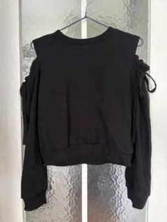 OLIVE des OLIVE 肩開きスウェット ブラック