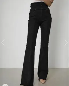 AZUL BY MOUSSY ハイウエストボタンデニムフレ　　ア S