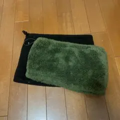 フリース ネックウォーマー オリーブグリーン&ブラック