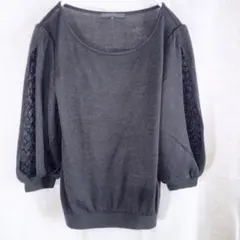 袖レース ニット