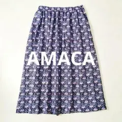 美品　AMACA×LIBERTY アマカ　Ylang Ylang フレアスカートのサムネイル