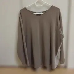 ブラウン 長袖 トップス 3L