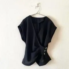 ☆【MKライフプランニング】カシュクールブラウス フレンチスリーブ Ｖネック 9