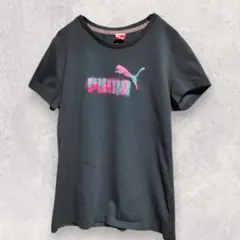 プーマ Tシャツ M ダークグレー 半袖 ロゴプリント スポーツ