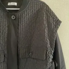 【美品】Chich&Sally レイヤード風 ジャケット 黒 春アウター