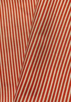 スイス製　2.5m×1.5mコードレーン生地　赤白ストライプ