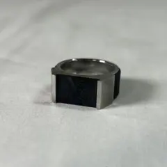 【mh/1.26/6】DIESEL ステンレススチール ブラックスクエアリング